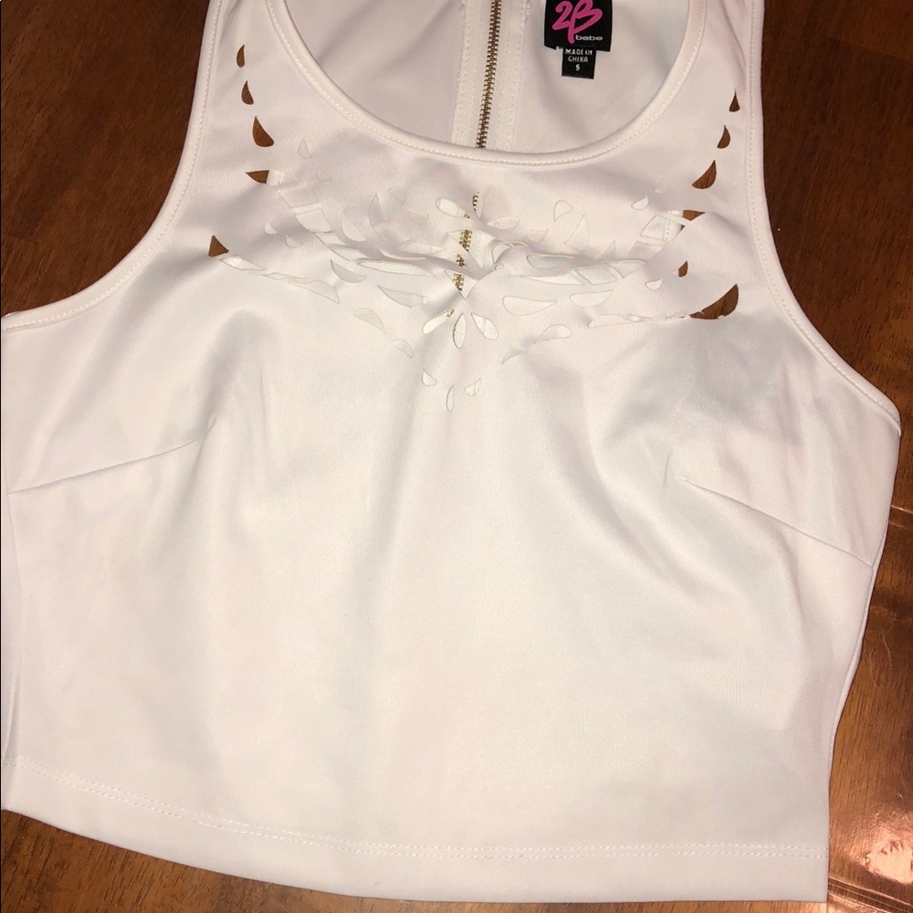 White 2b Bebe Crop Top